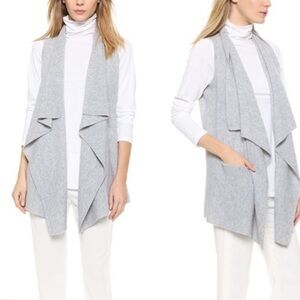 Vince women’s wool cashmere blend open front cardigan sleeveless grey sweater XS